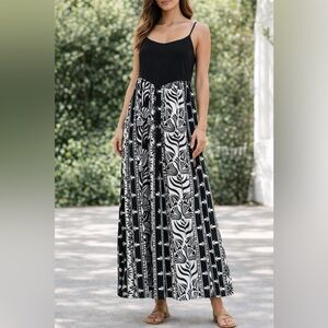 Nicole Miller Charcoal Smocked Bodice Maxi Dress